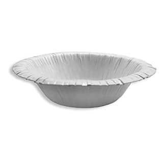 Disposable Paper Bowls (Dona), Sliver, 6 Inch Round, Biodegradable, Leak-Proof, Food Grade, Pack of 50