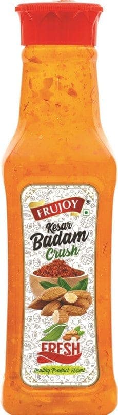 Frujoy Kesar Badam Crush 750ml | For Fruit Mocktail | Cocktail | Cake | Baking Essentials | Juices | Beverages
