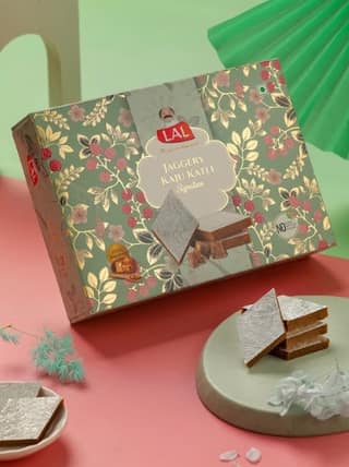 Lal Jaggery Kaju Katli - 400g (With Rakhi Gift)