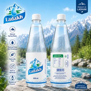 Pure Ladakh Natural Spring Water 500 ml (Pack of 6) | Himalayan Mineral Water | Naturally Pure & Refreshing | Bottled at Source