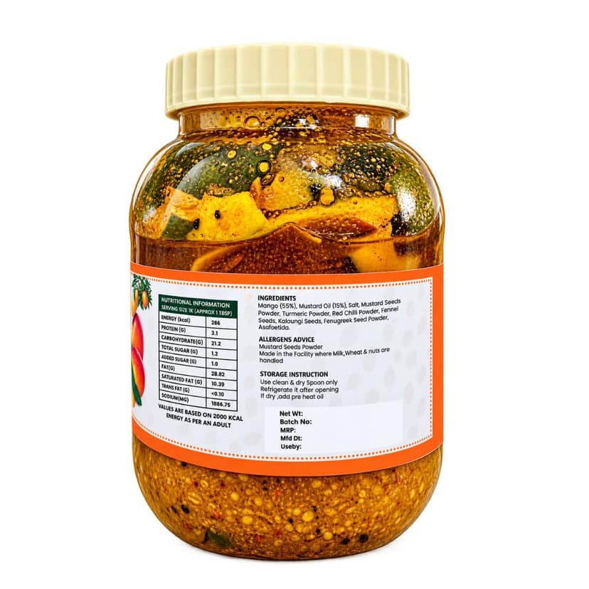 Millet Yard Premium Traditional(Aam Ka Achaar) – Authentic Indian Homemade Style Mango Pickle | 1 kg view 2