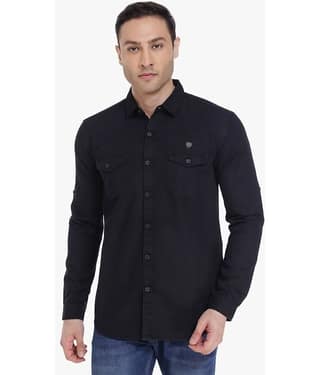 Kuons Avenue - Black Denim Slim Fit Men's Casual Shirt ( Pack of 1 )
