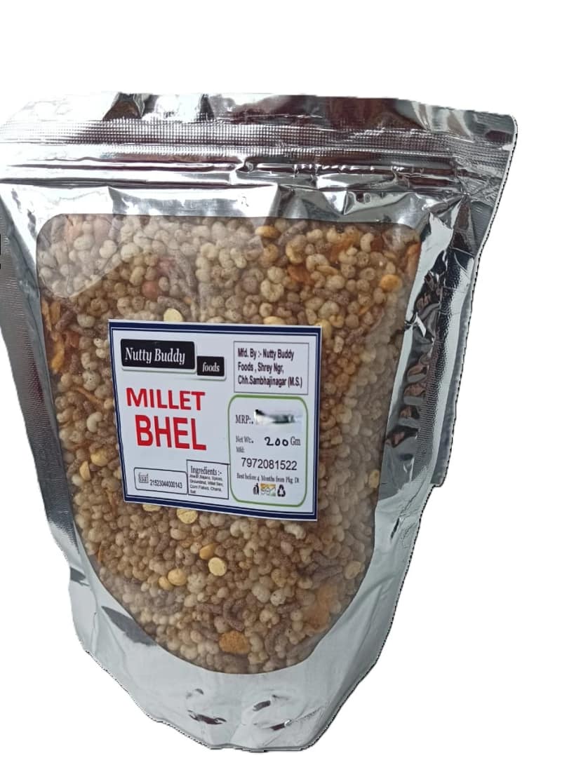 Nutty Buddy Foods Healthy Millets Bhel Snack Mix – Roasted Jowar, Bajra & Nachni (200g) view 2