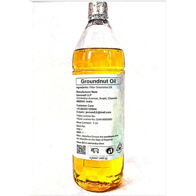 Groundnut Oil - 1 L - One litre bottle view 2