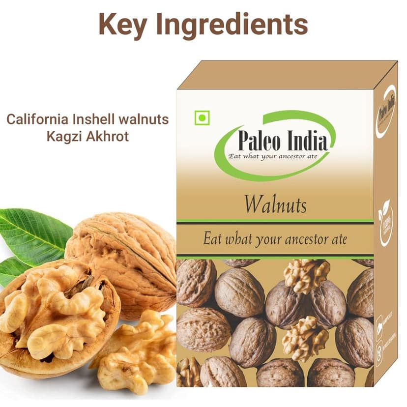 Paleo India 800gm California Inshell Walnuts|Saboot Akhrot Fresh Natural | Walnuts in the Shell, Rich in Omega-3, Antioxidants & Fiber |Healthy Snacks| Baking, Cooking| Dry Fruits view 2