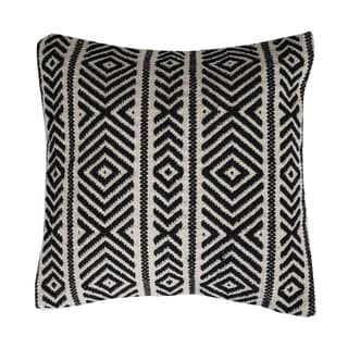 Lalawat-Export Cushion Cover Cotton Throw Pillows Boho Handmade Knit case Sofa Decor Fringes (Square, 16x16 Inches) LLE_20