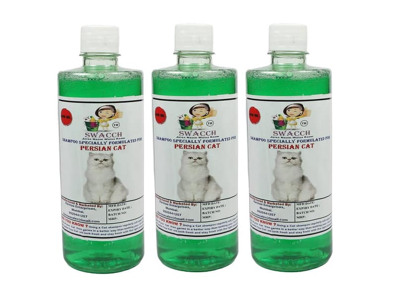 SWACCH Shampoo Specially FORMULATED for Persian CAT 500ML (Pack of 3) NEEM ALOVERA view 2