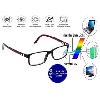 Hrinkar Blue Light Blocking Zero Power Computer Glasses for Eye Protection with Blue Cut Lenses for Men & Women | Brown and Black | HBCT-FRM-BK-BWN-17