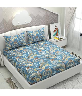 Apala Microfiber Double Bedsheet ( Sky Blue )
