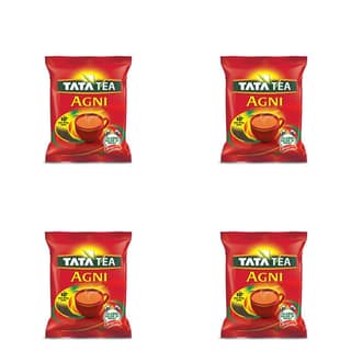 Tata Tea Agni | Strong Chai | Leaf Tea | 250 gm each | Pack of 4 | 1 Kg + Green Elaichi 25 gm