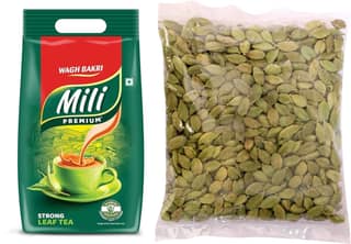 Wagh bakri Mili Leaf Tea | 1 Kg pack + Green Elaichi 25 gm