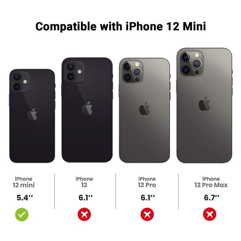 LIRAMARK PU Leather Flexible Back Cover Case Designed for iPhone 12 Mini view 2