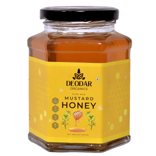 Deodar organics' Pure Raw Mustard Flower Honey (500 GM) & No Additives Or Preservatives | Unheated | Unprocessed | single source mustard farm natural honey | No added sugar