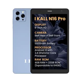 IKALL N16 Pro Smart Tablet 8 Inch HD Display, Octa Core Processor, 4GB RAM + 32GB ROM, Android 12, 4G Voice Calling, Long-Lasting 5000mAh Battery (Blue) IKALL N16 Pro Smart Tablet 8 Inch HD Display, Octa Core Processor, 4GB RAM + 32GB ROM, Android 12, 4G