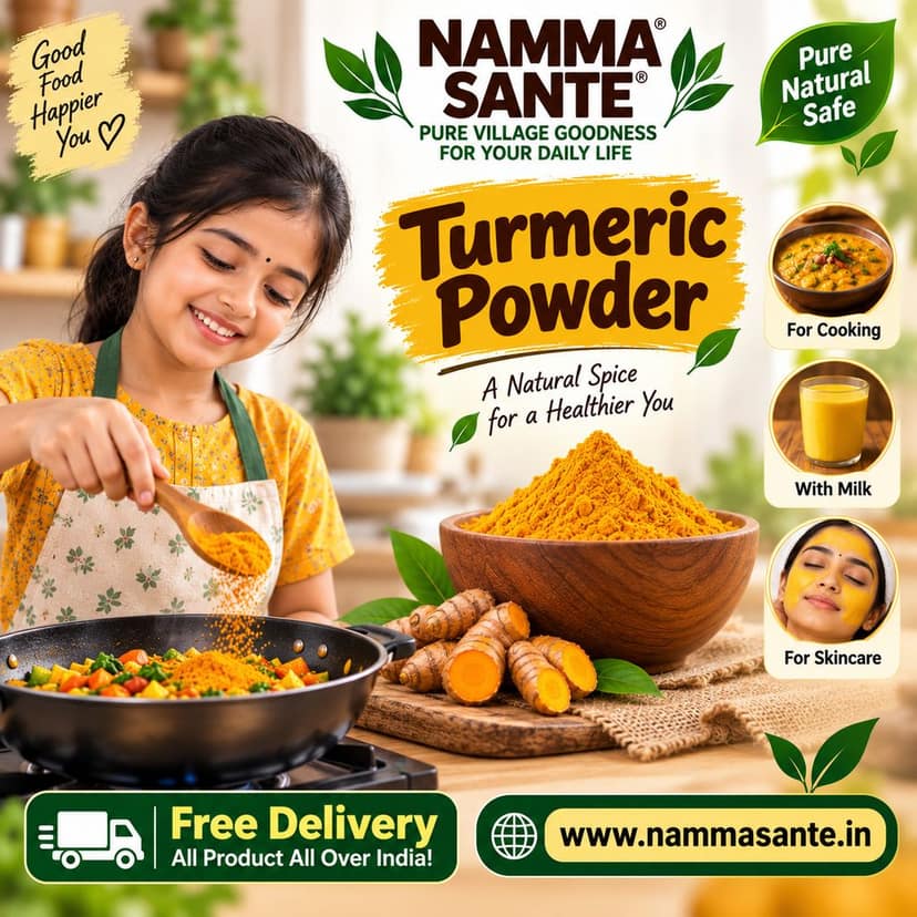 Turmeric Powder, Haldi Powder, Haldi Podi, Pasupu Powder, Arishina Powder, Manjal Powder view 2