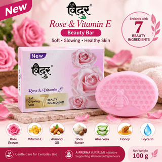Vidur Rose & Vitamin E Beauty Bar – 100 g | Rose Beauty Soap
