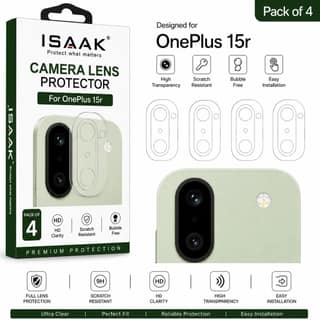 ISAAK Back Camera Lens Protector compatible for OnePlus 15r (Pack of 4)