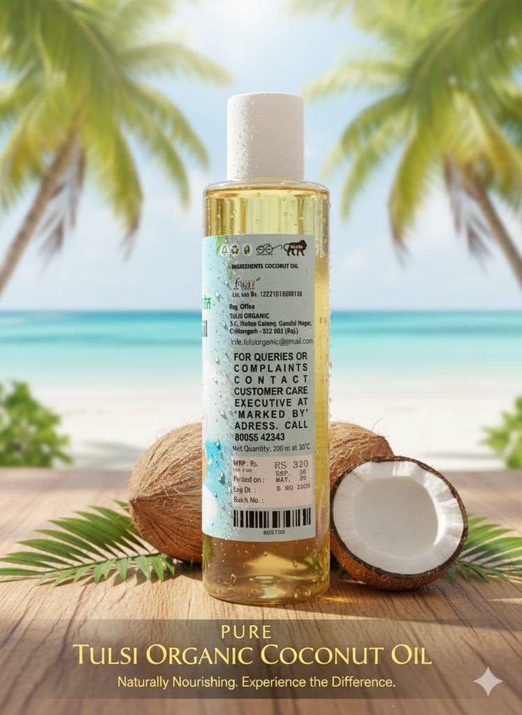 Tulsi Organic Cold Pressed Coconut Oil - 200 ml view 2