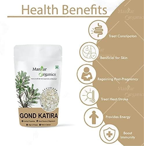 ManHar Organics Gond Katira Pure Organic 2kg |Tragacanth Gum| Edible Gum (Pack of 2, 1kg each) view 2
