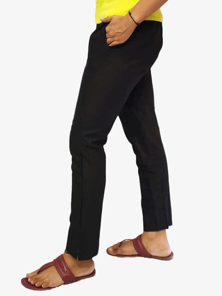 Women's Solid Cotton Trousers view 2