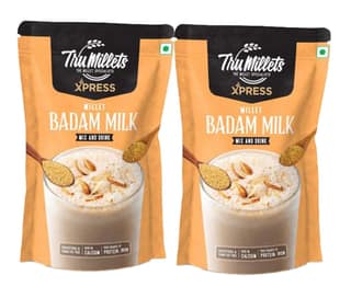 Trumillets Xpress - Healthy Millet Drink - Instant Mix | Nutrition for Adults (Both Men and Women) and Kids- Health,Strength and Energy| Gluten Free | No Preservatives| Badam Milk (Each 200g Pack of 2)
