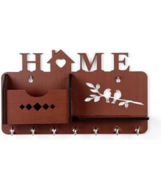 Arpita Crafts Brown Wood Key Holder - Pack of 1