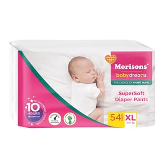 Morisons Baby Dreams Supersoft Diaper Pants Extra Large (XL) 54 Count (1217 Kg) | 16X More Absorption | Liquid Multi-Lock Technology | Leak Protection | Aloe Vera | Cottony Soft & Comfortable Morisons Baby Dreams Supersoft Diaper Pants Extra Large (XL) 5