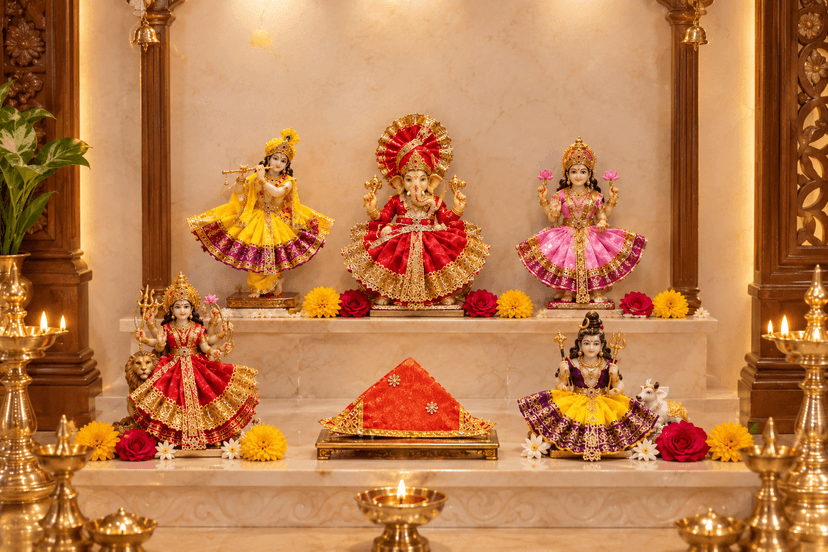 Traditional Devanche Poshakh Decorative Attire for Religious Occasions