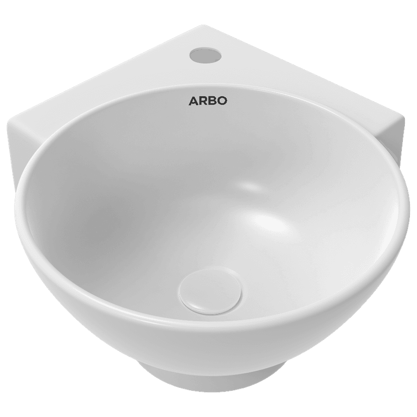 WBT-13443 Lexus 14" x 14" Inch Corner Wall Hung Basin