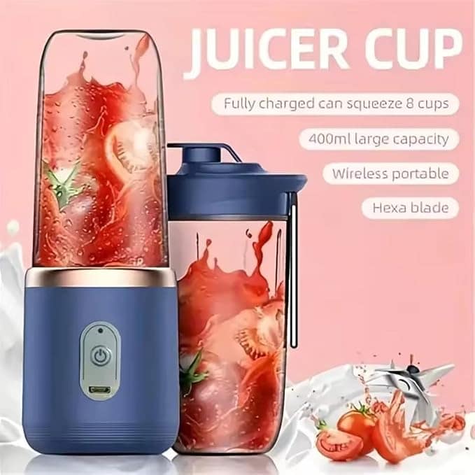 Portable Blender Electric Juicers Fruit Mixers USB Rechargeable Smoothie Mini Personal Juicer view 2