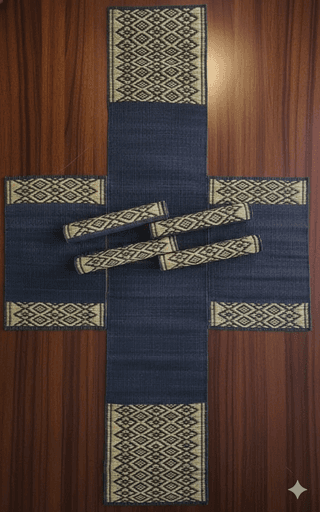 Sandhya Mat Unit Natural Madurkathi Masland Table Mat And Runner Set