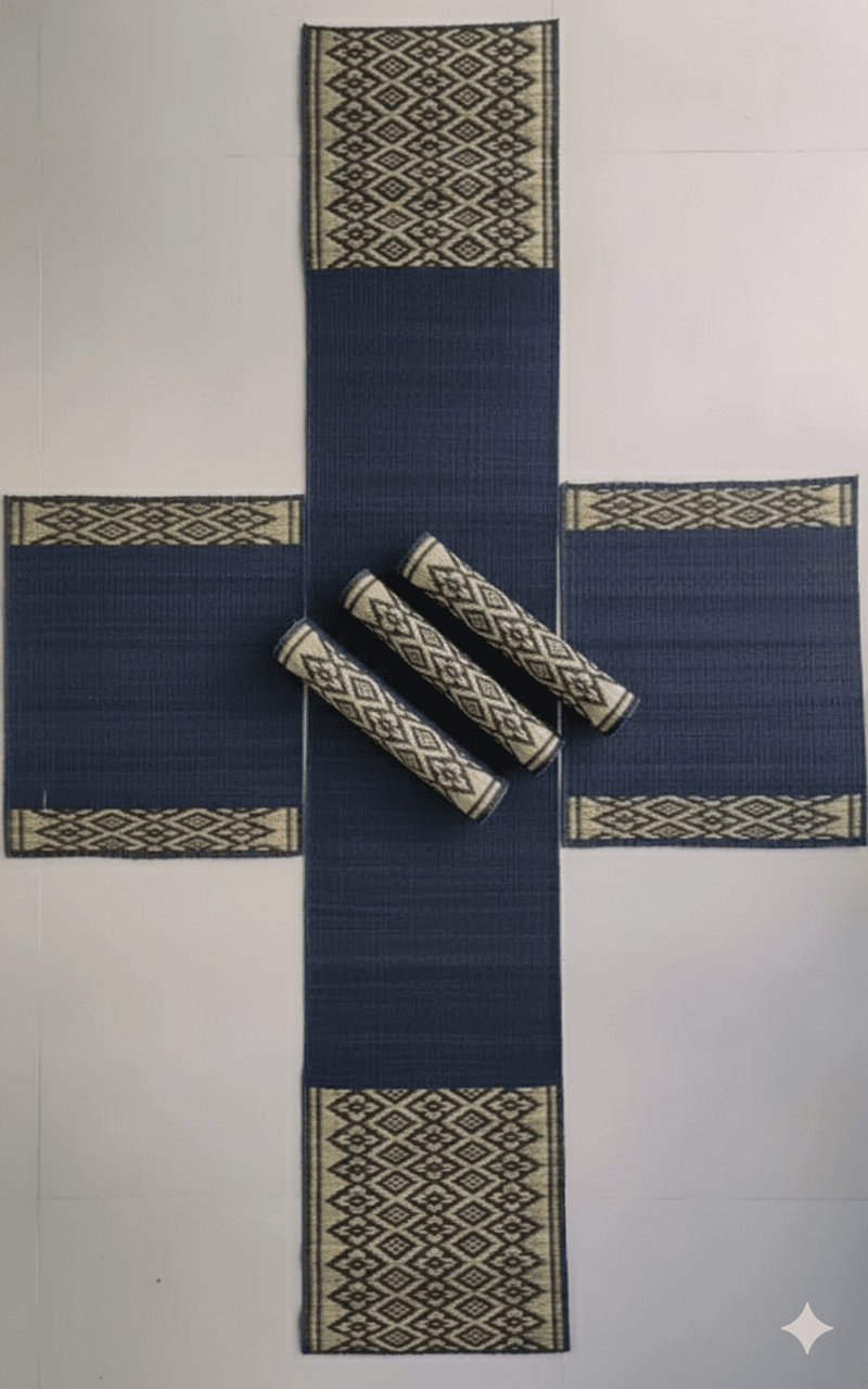 Sandhya Mat Unit Natural Madurkathi Masland Table Mat And Runner Set view 2
