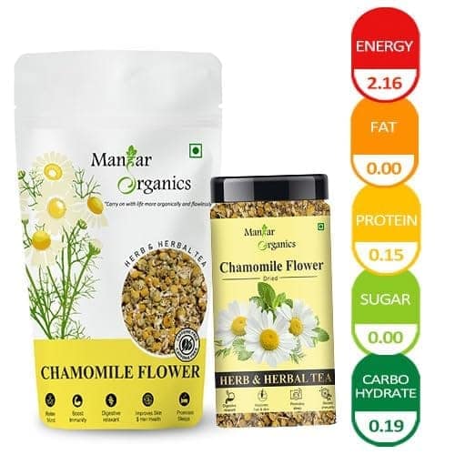 ManHar Organics Chamomile Flower Herbal Tea - Caffeine Free 100gm view 2