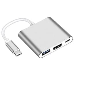 USB-C to HDMI Adapter, 3 in 1 Type-C to HDMI Multiport Adapter Converter with USB 3.0 Port and USB C Charging Port