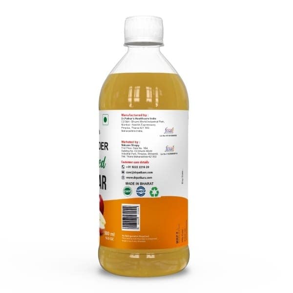Dr. Patkar’s Filtered Apple Cider Vinegar 500ml | 5% Acidity | Detox Drink for Weight Loss | Vinegar for Cooking, Salad Dressing & Meat Marination view 2