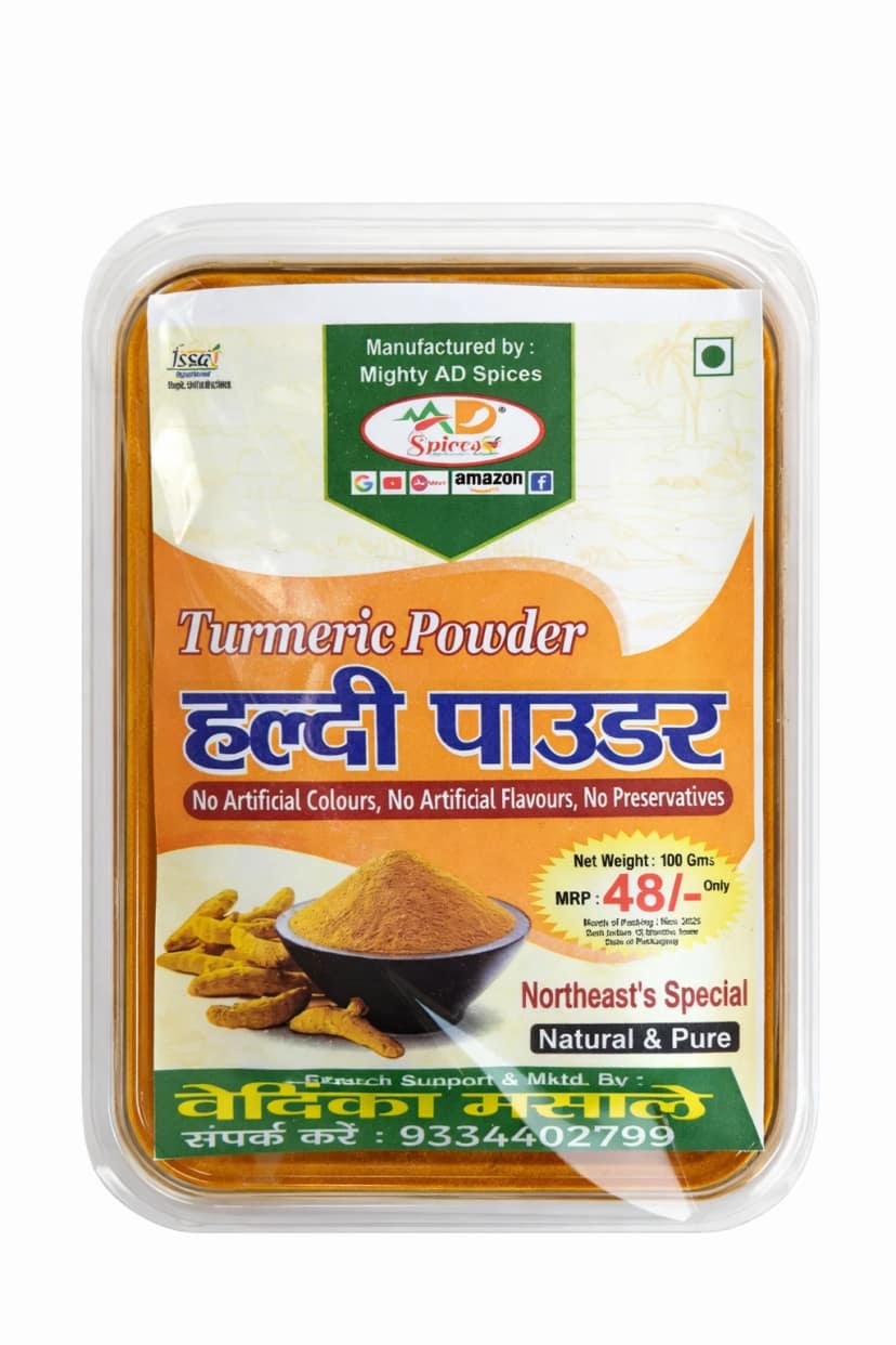 Kasturi Premium Haldi Powder Turmeric Powder 100g Natural Pure No Artificial Colors Flavors Preservatives