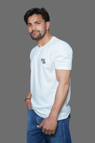 Premium Cotton Men's Classic Series Round Neck Half Sleeve T-Shirt by Rori | Solid Color | Made in India