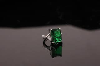 Emerald CZ Statement Ring