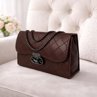 Quilted Design Sling Bag For Women | Chain Strap | Trendy Shoulder Bag