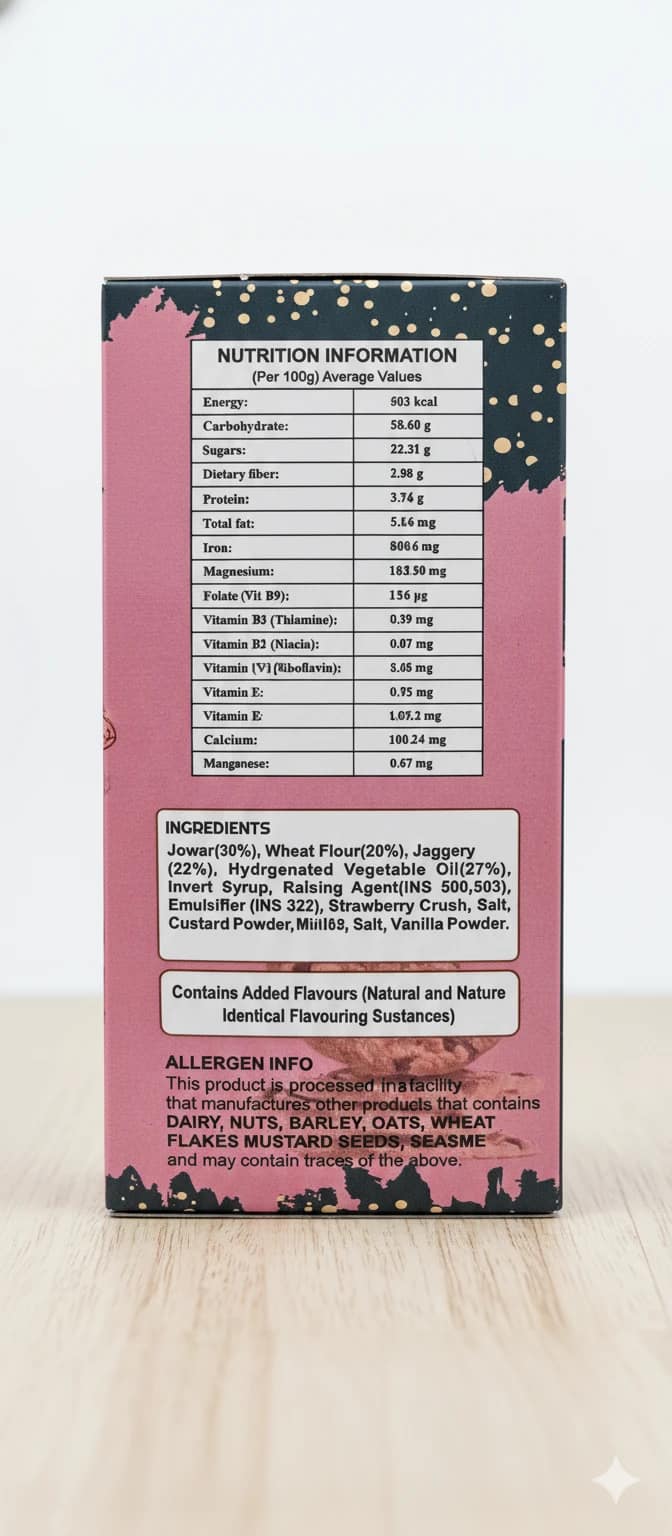 Success Arrow Superfoods Strawberry Millet Cookie Pack of 3 -75 gm each view 2