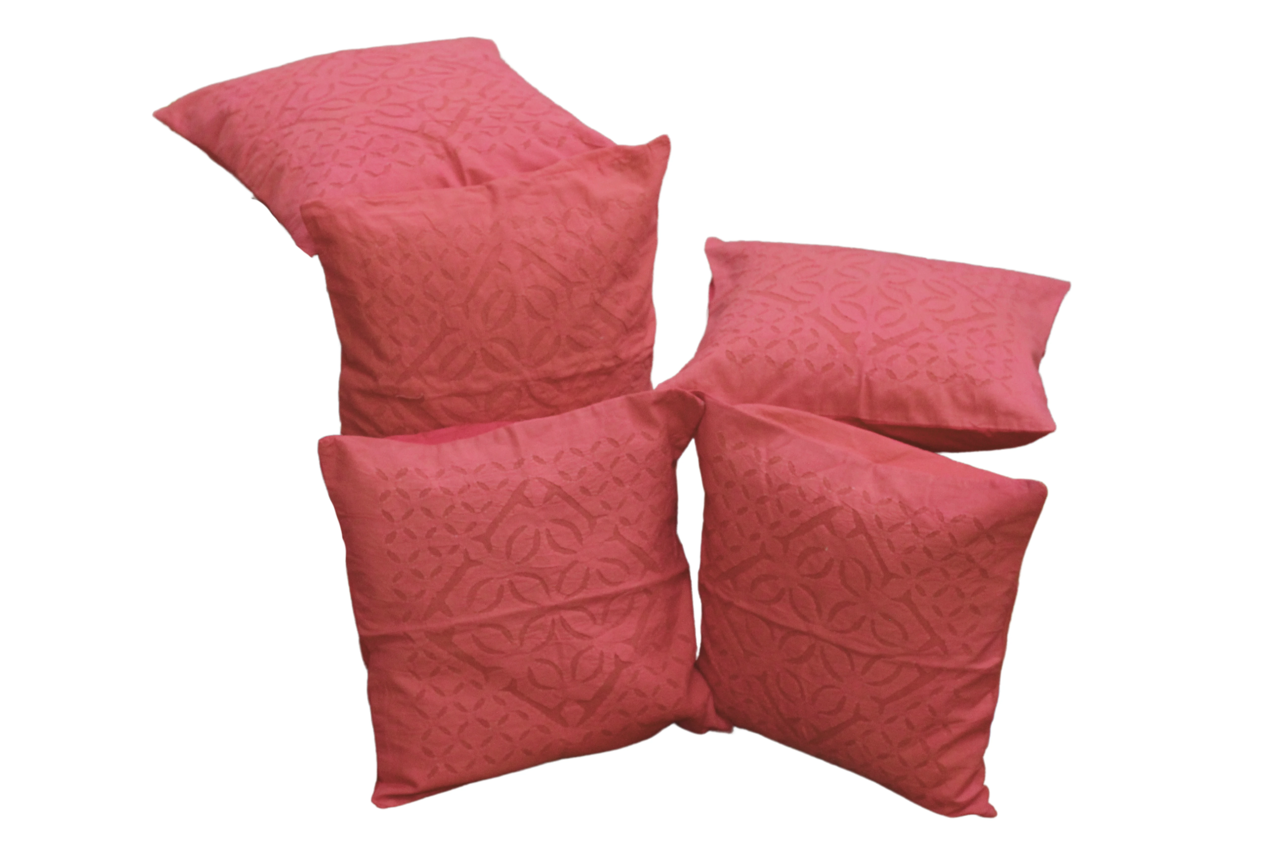 Tisser Applique Cutwork Cushion Cover Set | Home Decor | 16x16 Inch (Set of 5)