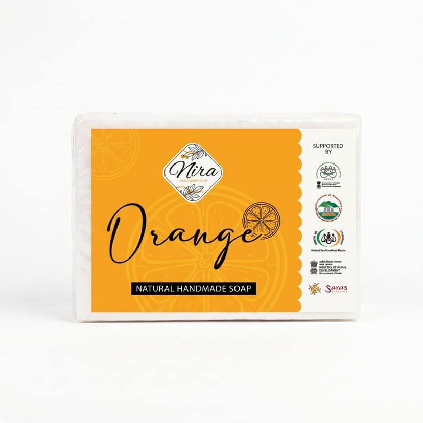 ORANGE NATURAL HANDMADE SOAP - 100 gms
