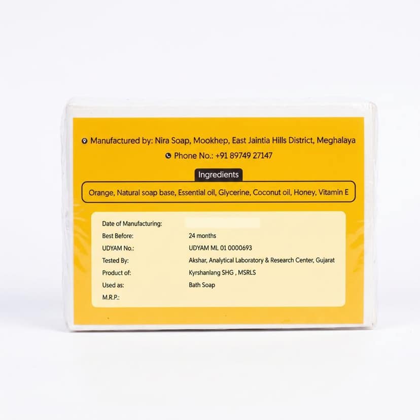 ORANGE NATURAL HANDMADE SOAP - 100 gms view 2