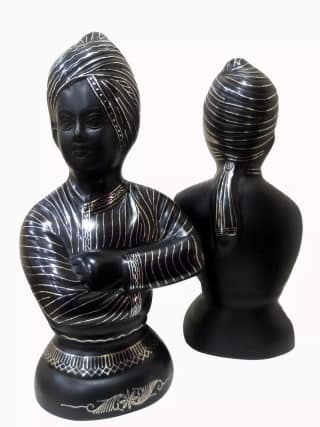 Bidri Art Swami Figurine 10‑Inch 90% Zinc / 10% Copper Alloy