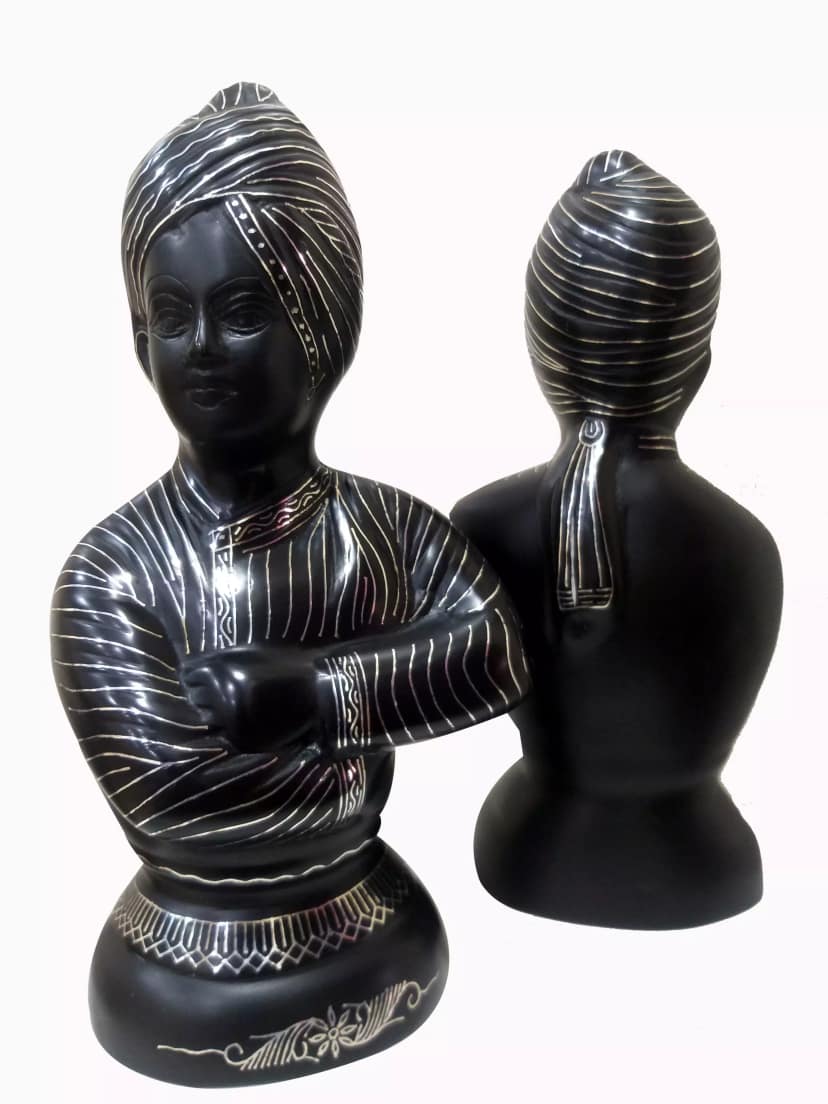 Bidri Art Swami Figurine 10‑Inch 90% Zinc / 10% Copper Alloy