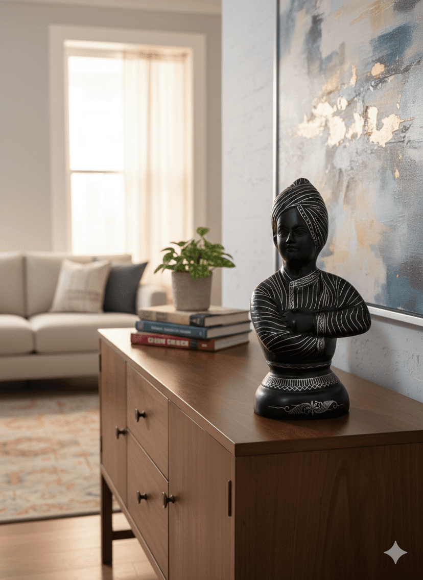 Bidri Art Swami Figurine 10‑Inch 90% Zinc / 10% Copper Alloy view 2