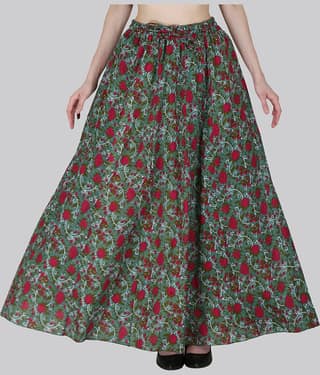 Sttoffa Green Cotton Women's Flared Skirt ( Pack of 1 )
