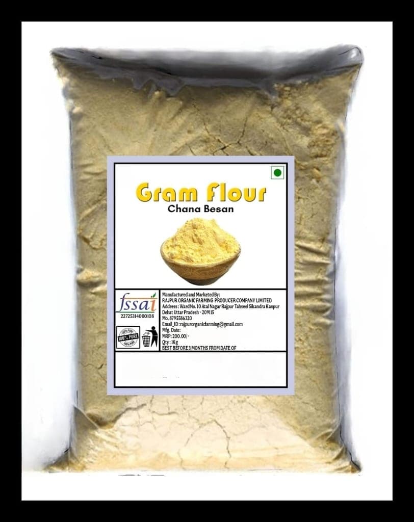 Rajpur Organic Pure Gram Flour (Besan) - Premium Quality Chickpea Flour, 1 kg