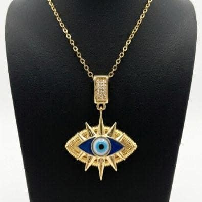 Evil Eye Starburst Pendant Necklace | Gold-Tone Anti-Tarnish Imitation Jewellery