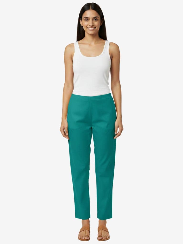 Women's Solid Cotton Trousers